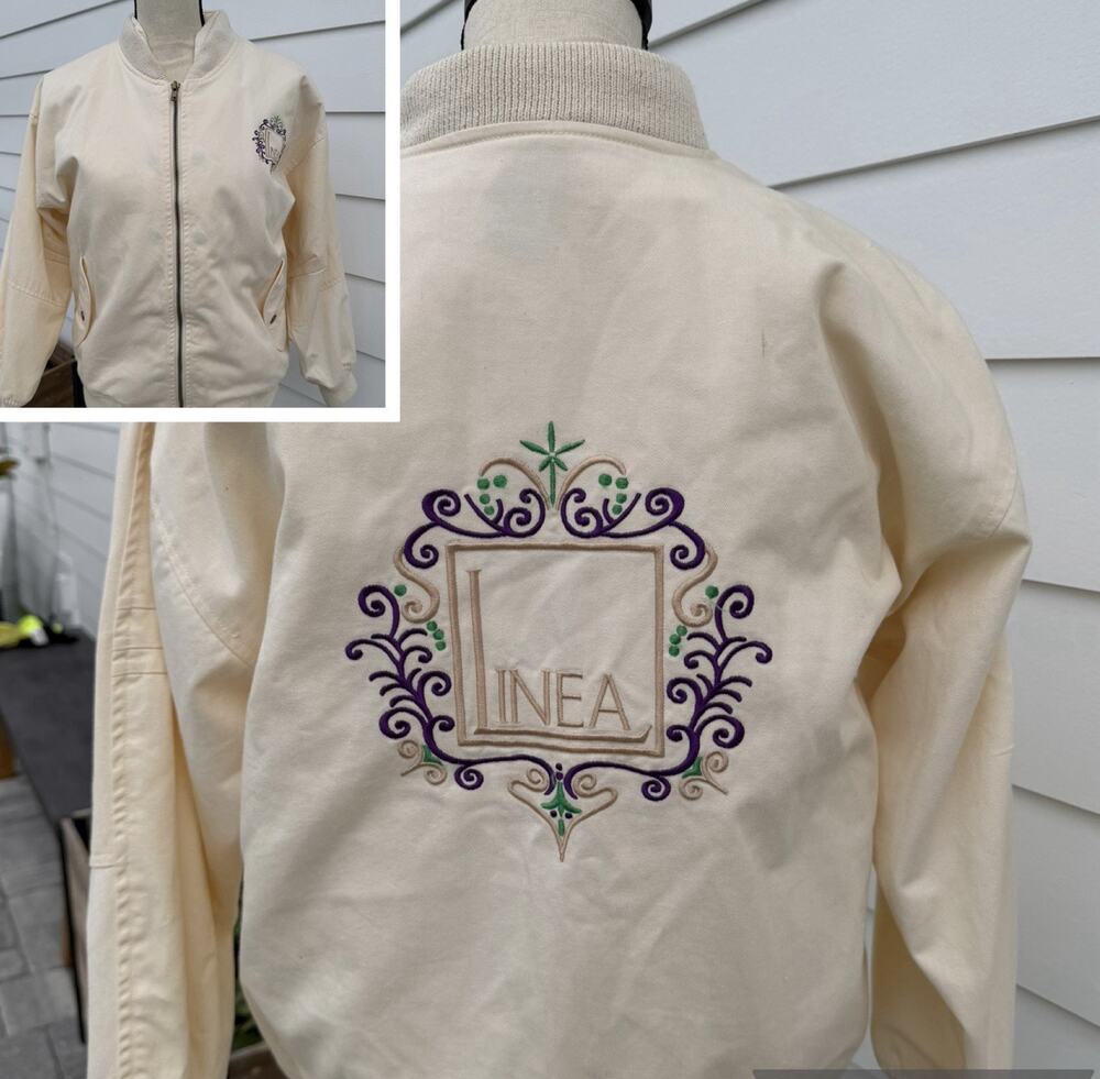 Vintage Floral Quilted Bomber Jacket 80s Button Removable Vest Embroidery Small